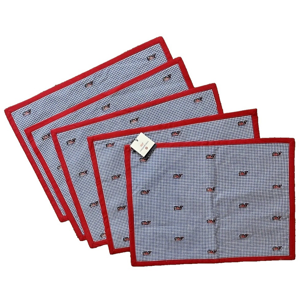 Vineyard Vines Placemat Red White Blue Whale Set of 5 Target Patriotic USA